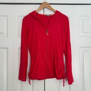 Athleta Bright Red Full-Zip Hooded Sweatshirt